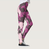 Mauve Pink Paint Splatter Camo Leggings (Rechts)