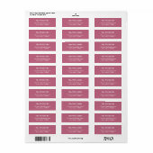 MAUVE PINK ROSE Bold Modern Elegante familienaam Etiket (Full Sheet)