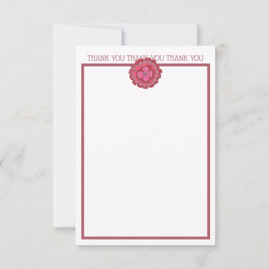 Mauve Pink Spring Floral Hartelijk dank Bedankkaart (Achterkant)