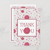 Mauve Pink Spring Floral Hartelijk dank Bedankkaart (Voorkant / Achterkant)