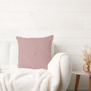 Mauve Pink Thin White Squares Tribal Kussen