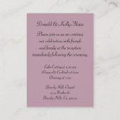 Mauve Pink Velvet Embossed Heart Trees Wedding Informatiekaartje (Achterkant)