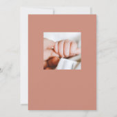 Mauve Pink Vertical Photo Baby Birth Notice Kaart (Achterkant)