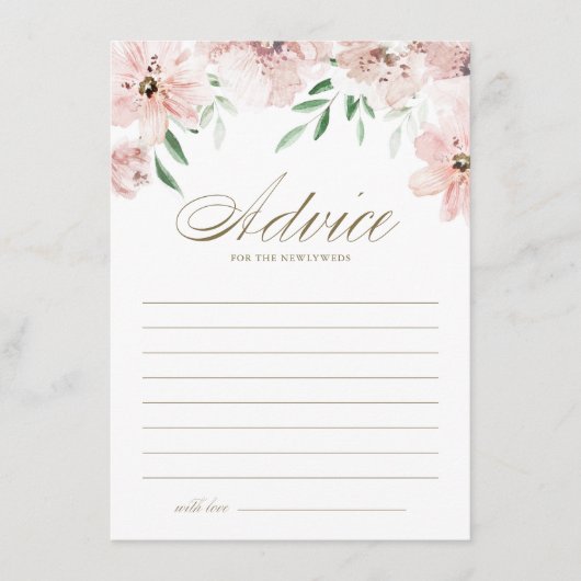 Mauve Pink Waterverf Flowers Weddenschap Advieskaart (Voorkant)