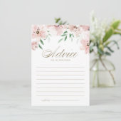 Mauve Pink Waterverf Flowers Weddenschap Advieskaart (Staand voorkant)
