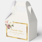 Mauve Pink White Waterverf Florals Luxe Gold Edge Bedankdoosjes (Voorkant)