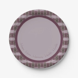 Mauve Plum en Groen Papieren Bordje