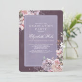 Mauve Plum Lila  Bloemen Graduation Party Kaart (Staand voorkant)