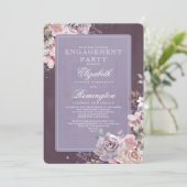 Mauve Plum Lila  Bloemen Verlovingsfeest Kaart (Staand voorkant)