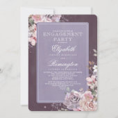 Mauve Plum Lila  Bloemen Verlovingsfeest Kaart (Voorkant)