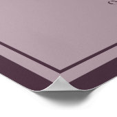 Mauve Plum Monogram Wedding Welcome Sign Poster (Hoek)