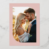 Mauve Plum & Rose Gold Gatsby Art Deco Wedding Folie Uitnodiging (Achterkant)