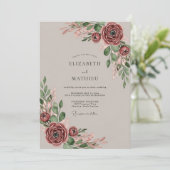 Mauve Poetic Romantic Wedding Kaart (Staand voorkant)
