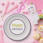 Mauve Polka-Dot Design Papieren Bordje (Feest)
