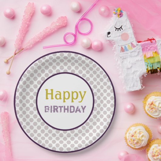 Mauve Polka-Dot Design Papieren Bordje (Feest)