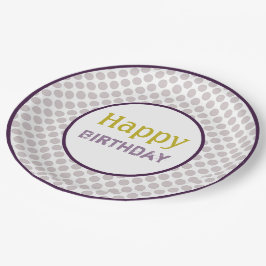 Mauve Polka-Dot Design Papieren Bordje
