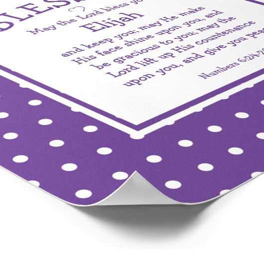 Mauve Polka Dot Name Blessy Poster (Hoek)