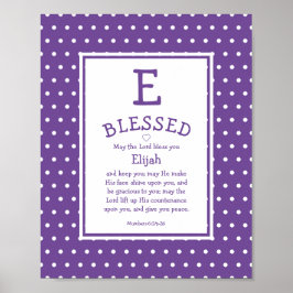 Mauve Polka Dot Name Blessy Poster