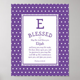 Mauve Polka Dot Name Blessy Poster