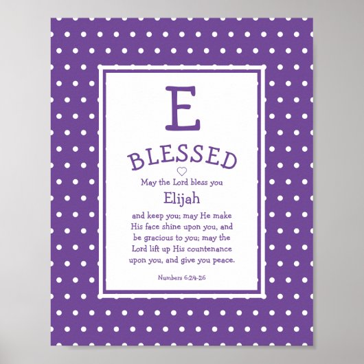 Mauve Polka Dot Name Blessy Poster (Voorkant)