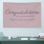 Mauve Pr Plum Paarse Elegante Script Verlovingsfee Spandoek (Beurs)