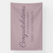 Mauve Pr Plum Paarse Elegante Script Verlovingsfee Spandoek (Verticaal)