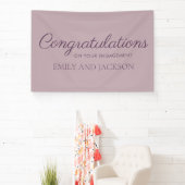 Mauve Pr Plum Paarse Elegante Script Verlovingsfee Spandoek (Insitu)