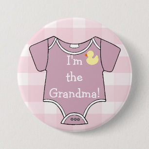 Mauve Pset I'm The Grandma Baby shower Ronde Button 7,6 Cm