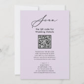 Mauve QR code allen in één legant manuscriptweduws Kaart (Achterkant)