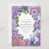 Mauve Quartz, Dusty Peony & Frosted Lilac Wedding Kaart (Voorkant)