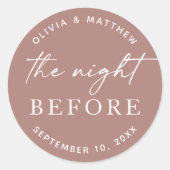 Mauve repetitie diner | Herfsthuwelijksnacht voor Ronde Sticker (Voorkant)