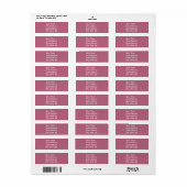 Mauve Return Address Sticker (Full Sheet)