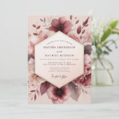 Mauve Romantic Bloom Wedding Kaart (Staand voorkant)