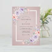 Mauve Romantische Lente Bruiloft Kaart (Staand voorkant)