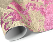 Mauve Roos Champaigne Gold Marble Metallic Stroke Cadeaupapier (Rol Hoek)