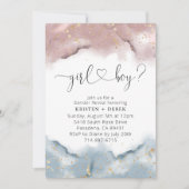 Mauve Roos en Dusty Blue Waterverf Geslacht onthul Kaart (Voorkant)