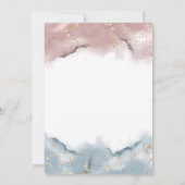 Mauve Roos en Dusty Blue Waterverf Geslacht onthul Kaart (Achterkant)