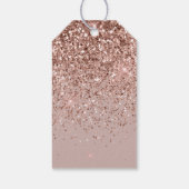 Mauve Roos Gouden Glitter Sparkle Cadeaulabel (Achterkant)