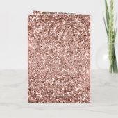 Mauve Roos Gouden Glitter Sparkle Kaart (Achterkant)