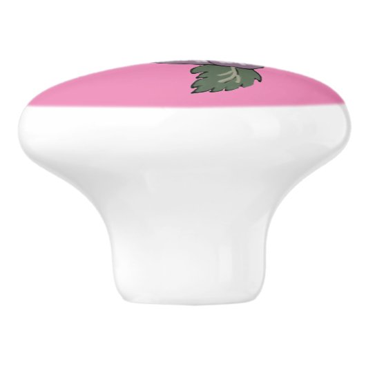 Mauve Roos keramische knop (Zijkant)