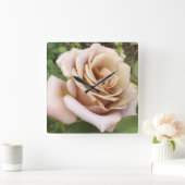 Mauve Roos Vierkante Klok (Huis)