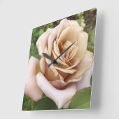 Mauve Roos Vierkante Klok (Hoek)