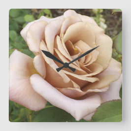 Mauve Roos Vierkante Klok