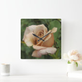 Mauve Roos Vierkante Klok (Huis)