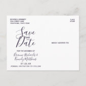 Mauve Rose Gold Agate Marble Save the Date Aankondigingskaart (Achterkant)