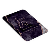 Mauve Rose Gold Agate Marble Save the Date Magneet (Rechterzijde)