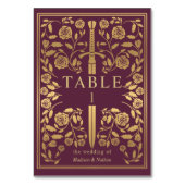 Mauve Royal Medieval Sword Wedding Kaart (Achterkant)