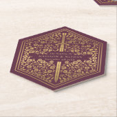 Mauve Royal Medieval Sword Wedding Paper Onderzett Kartonnen Onderzetters (Schuin)