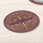 Mauve Royal Medieval Sword Wedding Ronde Kartonnen Onderzetter (Gebogen)