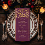 Mauve Royal middeleeuws zwaard bruiloft plat menu<br><div class="desc">Viel je speciale dag met dit Royal Medieval Sword Wedding design. Gold in dit ontwerp is geen echte folie. U kunt dit verder aanpassen door op de "PERSONALIZE"knoop te klikken. Voor meer vragen kunt u contact met ons opnemen op ThePaperieGarden@gmail.com.</div>